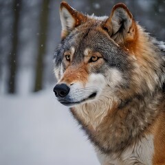Fototapeta premium wolf in the snow