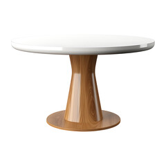Modern round pedestal table isolated on transparent background