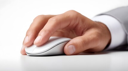 Office Worker's Hand on Computer Mouse