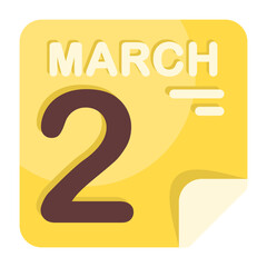 2 March Calendar Icon