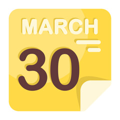 30 March Calendar Icon