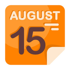 15 August Calendar Icon
