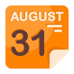 31 August Calendar Icon