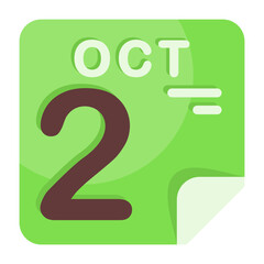 2 October Calendar Icon