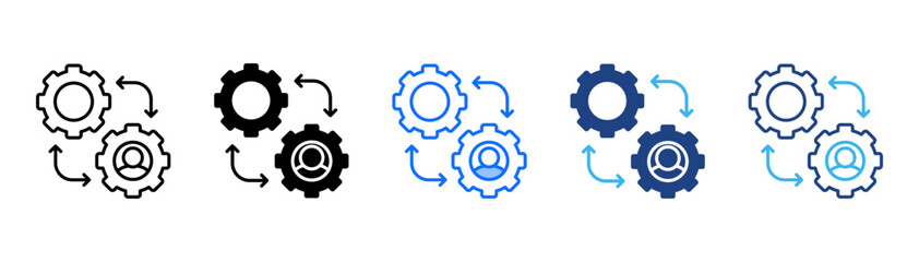 Project Management Icon Set With Multiple Style Collection 