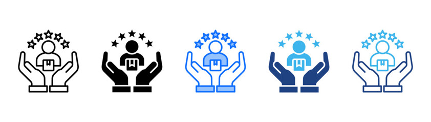 Customer Satisfaction Icon Set With Multiple Style Collection 