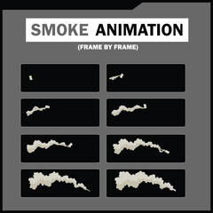 Vector Smoke FX Sprite Sheet Pack, Cloud, wind, Tea Steam, Smoke Explosion & More, steam smoke, 2D Game & Animation
