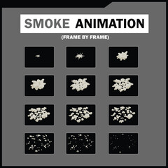 Vector Smoke FX Sprite Sheet Pack, Cloud, wind, Tea Steam, Smoke Explosion & More, steam smoke, 2D Game & Animation