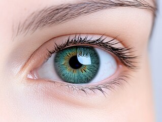 Obraz premium Close-up of a vibrant green eye