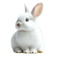 Obraz premium White rabbit cute bunny pet animal adorable fluffy easter bunny isolated art on transparent background