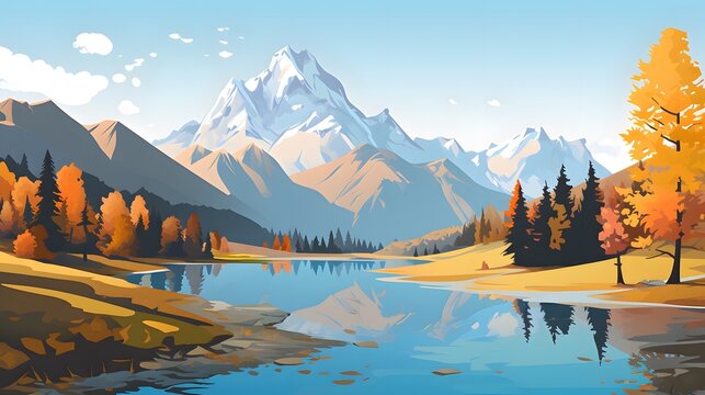 Vibrant Autumn Scenery Overlooking Lake Koruldi in the Foothills