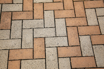 Texture of brick pavement in Tokyo Japan, clean and beautiful