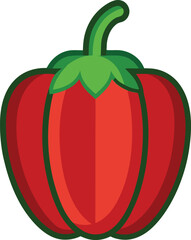 Capcicum vector illustration on transparent background 