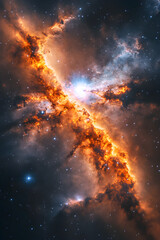 Celestial Powerhouse: The Radiant Dance of a Quasar in the Vast Universe