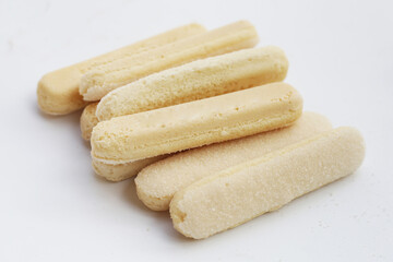 Sponge finger cookies, Italian savoiardi biscuit snack