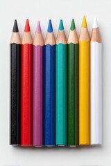 Fototapeta premium Colored Pencils: A Vibrant, Minimalist Still Life