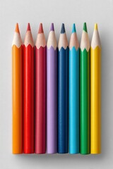 Colorful Pencils: A Vibrant Row of Artistic Hues