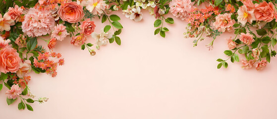 Delicate Pink Floral Arrangement On Pastel Background