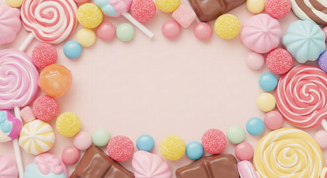 Jelly Beans and Sugary Sweets Background