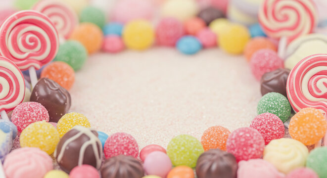 Jelly Beans and Sugary Sweets Background
