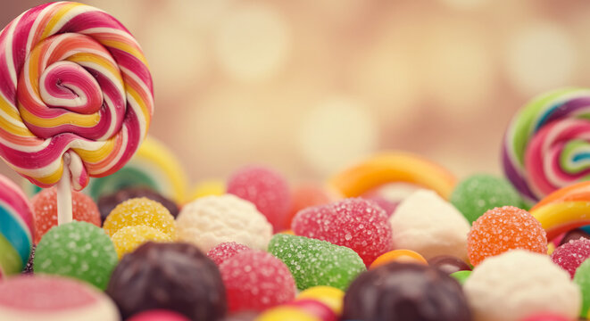 Jelly Beans and Sugary Sweets Background