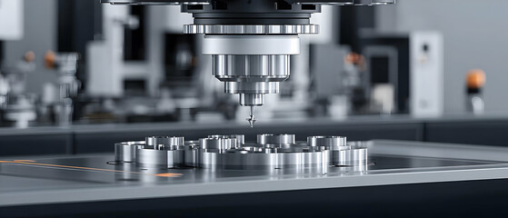 Close Up Industrial Metalworking Machine