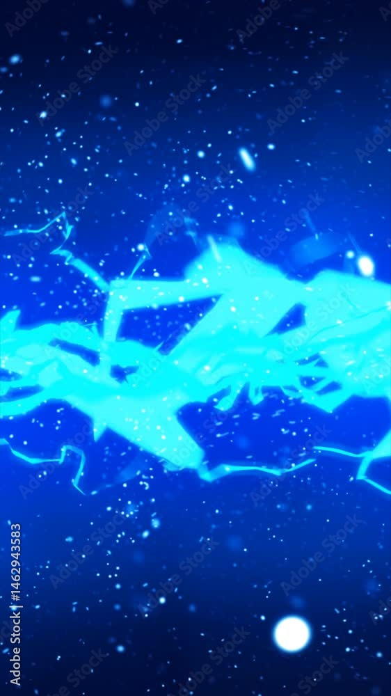 Wall mural abstract blue energy streams and particles floating in deep space, evoking cosmic and digital dynami
