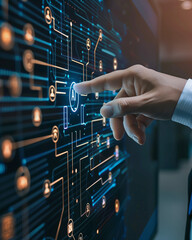 Automation of workflow with artificial intelligence AI. Intelligent process automation IA or robotic process automation RPA technology