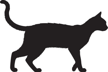 Bay Cat Silhouette Vector Illustration