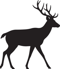 Deer Graceful Silhouette Vector Illustration