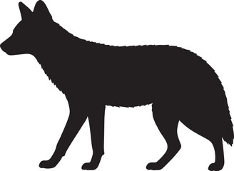Dhole Silhouette Vector Illustration