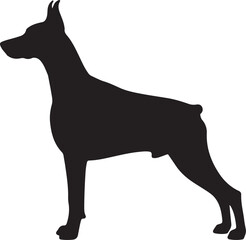 Doberman Pinscher Silhouette Vector Illustration