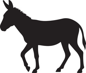 Donkey Silhouette Vector Illustration