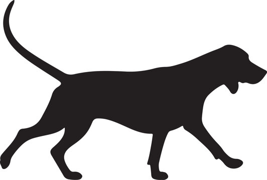 English Foxhound Silhouette Vector Illustration