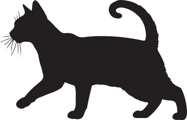Laperm cat vector silhouette on white background