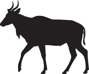 Nilgai antelope vector silhouette on white background