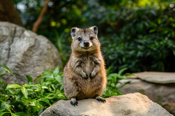 Naklejka premium Quokka Bliss: A Heartwarming Glimpse Into the Joyful World of the Happiest Animal in Nature