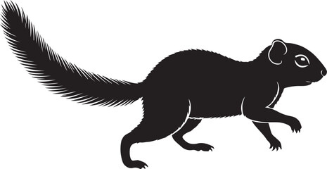 Zanj Sun Squirrel Silhouette Side View Single Icon