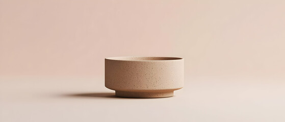 Light Beige Geometric Terracotta Bowl