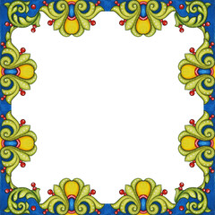 Watercolor hand drawn italian mediterranean tiles