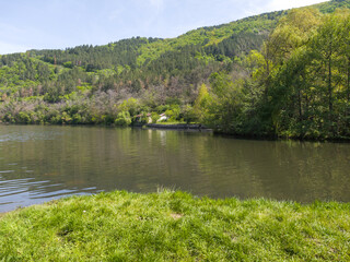 Fototapeta premium Spring Landscape of Pancharevo lake, Bulgaria