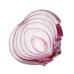 Slice of fresh onion isolated on white