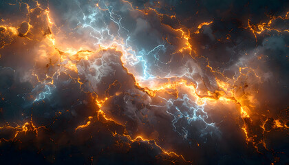 Fototapeta premium Hyper-Realistic Bioluminescent Marble Wall