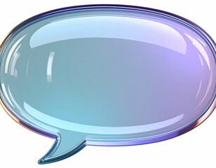 Glossy speech bubble icon with a gradient effect, suitable for digital communication design