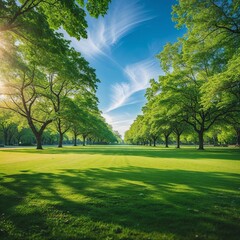 Colorful Playground Set Among Tall Trees