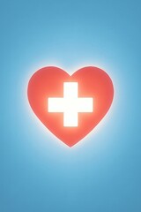 Obraz premium Heart symbol shaped like a medical cross shining brightly for Nurses Day celebration