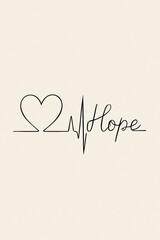 Heart and pulse line design celebrating Nurses Day with message of hope