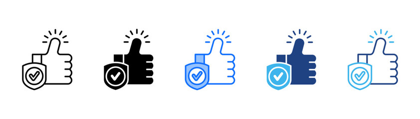 Fototapeta premium Dependable Icon Set With Multiple Style Collection 