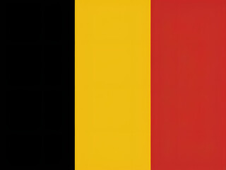 Fototapeta premium Full-frame image of the Belgian flag, showing vertical black, yellow, and red stripes filling the entire frame.