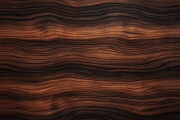 Fototapeta premium close-up view of dark and light brown wavy wood grain texture with natural smooth curves and rich tonal variation